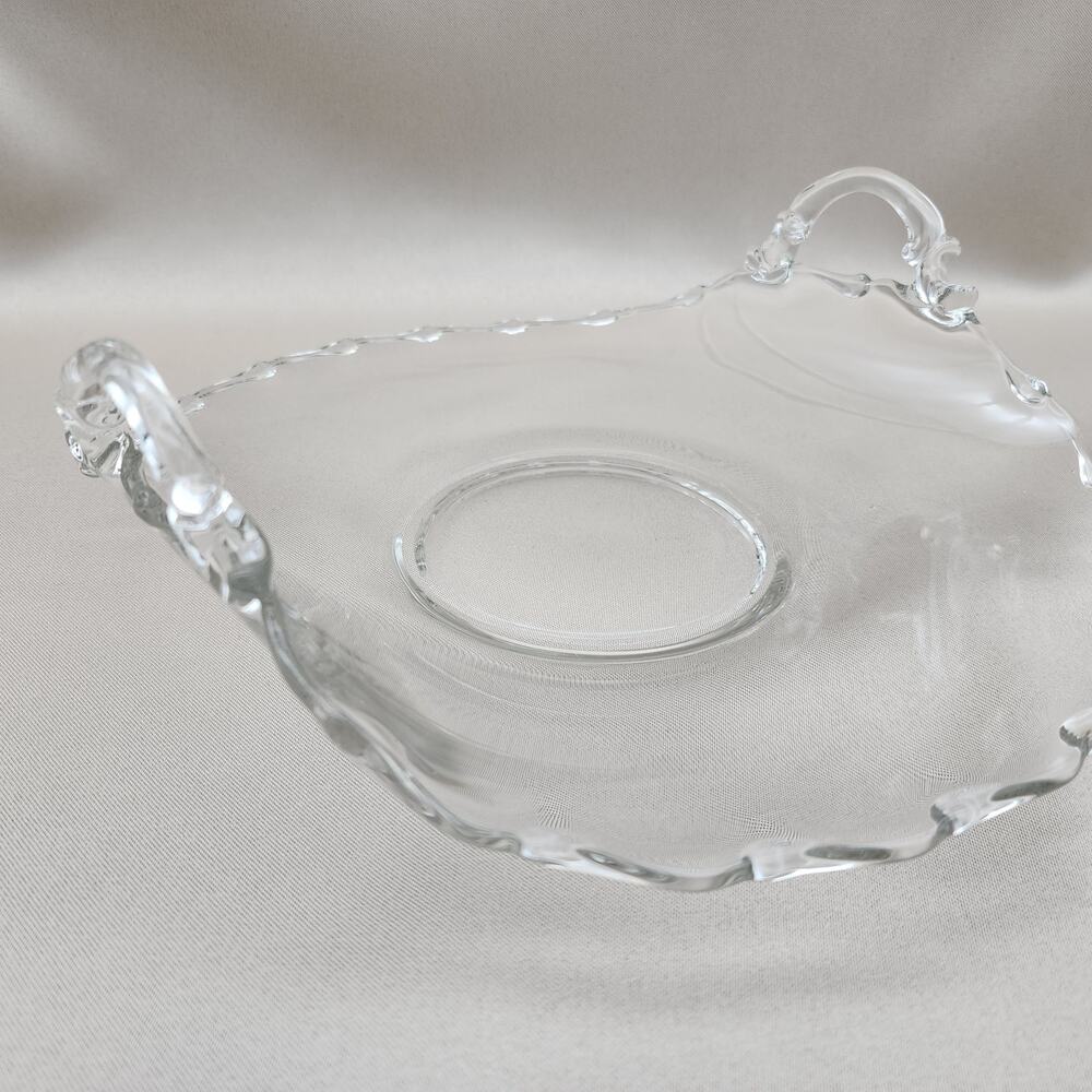 Fostoria Handled Muffin Tray 9 1/2" Century Pattern Glass 1960s Vintage